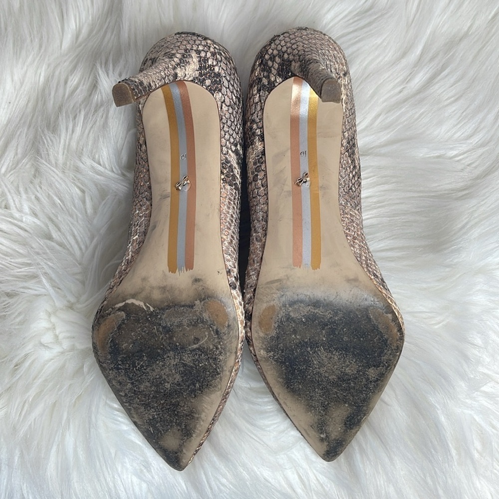 ‼️LAST CHANCE‼️Sam Edelman Snakeskin Heels - Tan and Black - Picture 6 of 8
